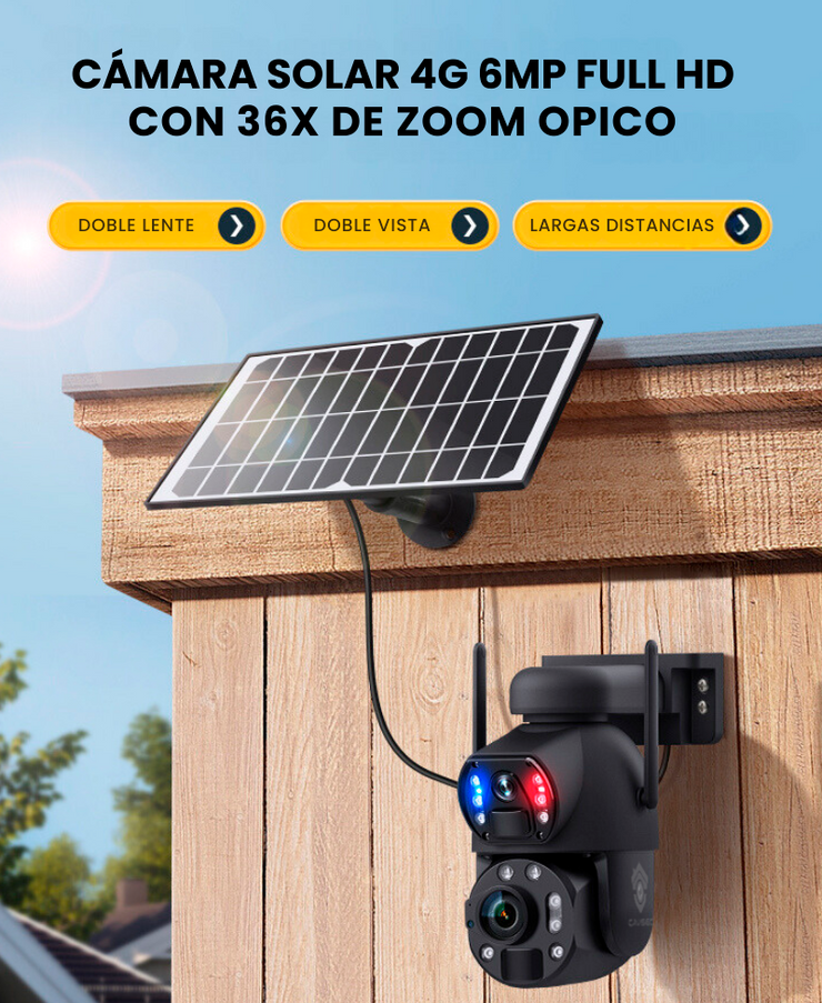 Cámara Solar 4G Doble Lente 36x Zoom Optico 6MP