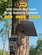 Cámara Solar 4G Doble Lente con 20X Zoom Óptico Camuflaje