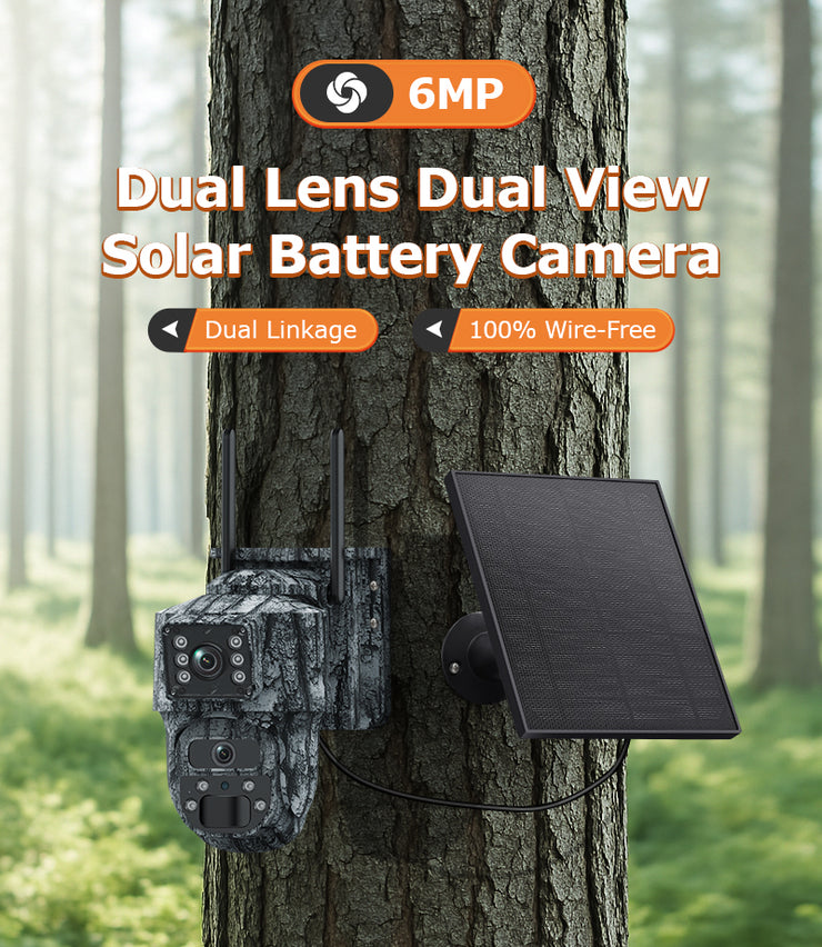 Mini Cámara Solar 4G Camuflaje Doble Lente 3MP