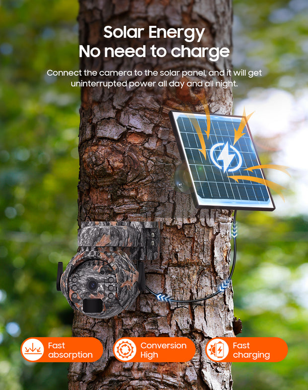 Mini Cámara Solar 4G 3MP CAMUFLAJE Autoseguimiento Alarma