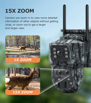 Mini Cámara Solar 4G Camuflaje Doble Lente 3MP