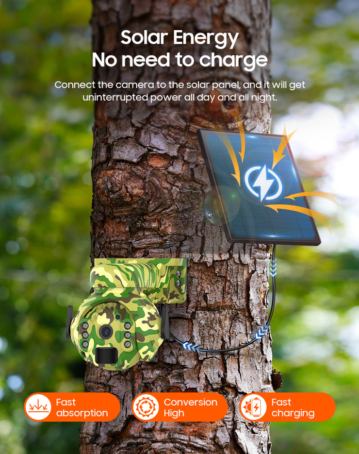 Cámara Solar 4G Camuflaje verde 3MP Visión nocturna
