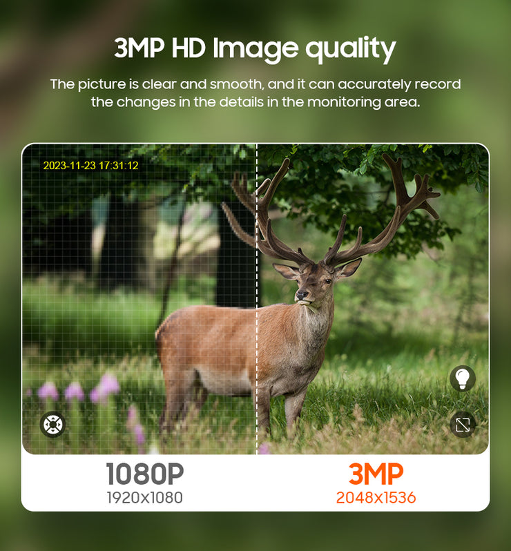 Cámara Solar 4G Camuflaje verde 3MP Visión nocturna