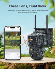 Mini Cámara Solar 4G Camuflaje Doble Lente 3MP