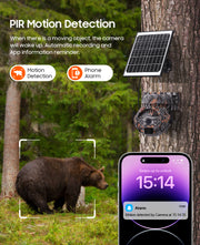 Mini Cámara Solar 4G 3MP CAMUFLAJE Autoseguimiento Alarma