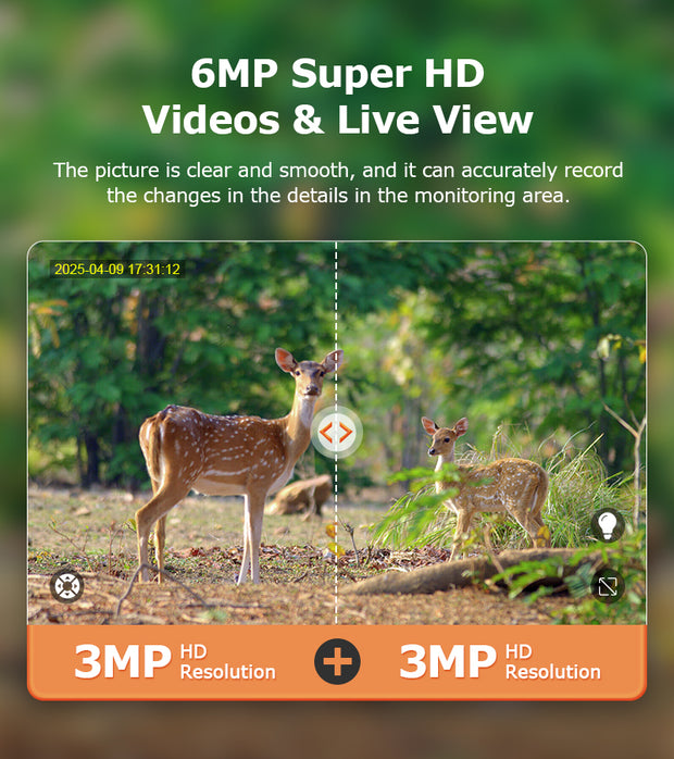 Mini Cámara Solar 4G Camuflaje Doble Lente 3MP