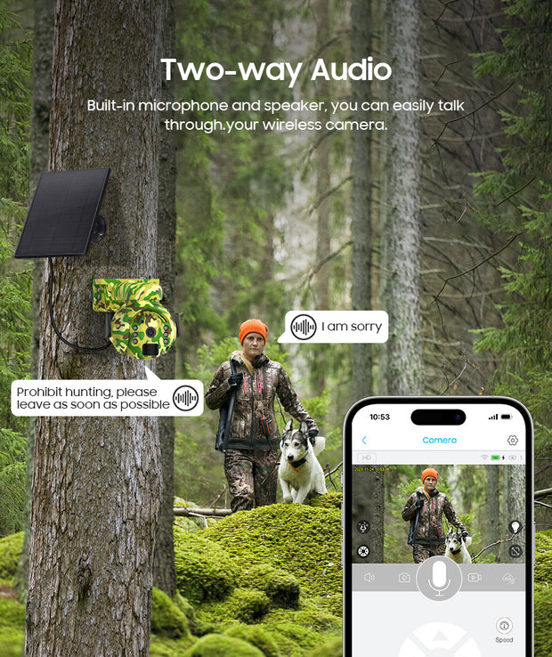 Cámara Solar 4G Camuflaje verde 3MP Visión nocturna