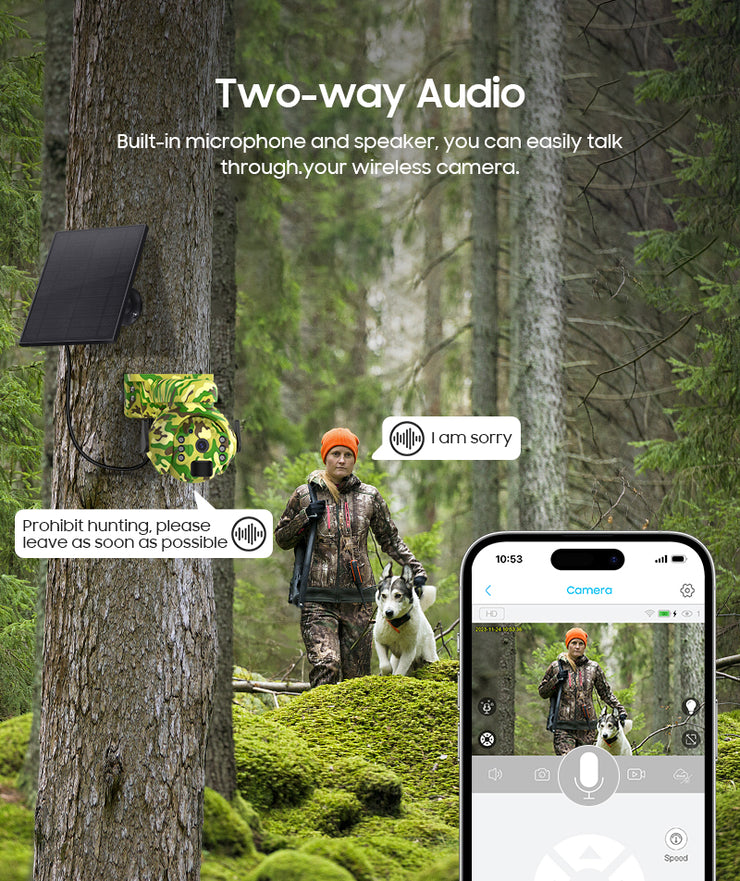 Cámara Solar 4G Camuflaje verde 3MP Visión nocturna