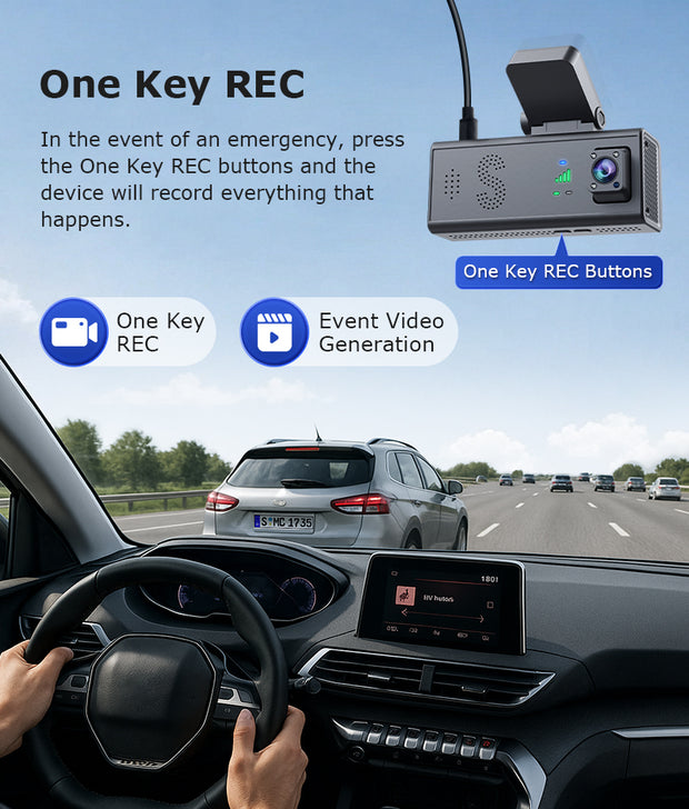 Cámara 4G para Auto 24/7 GPS Doble Lente 3MP