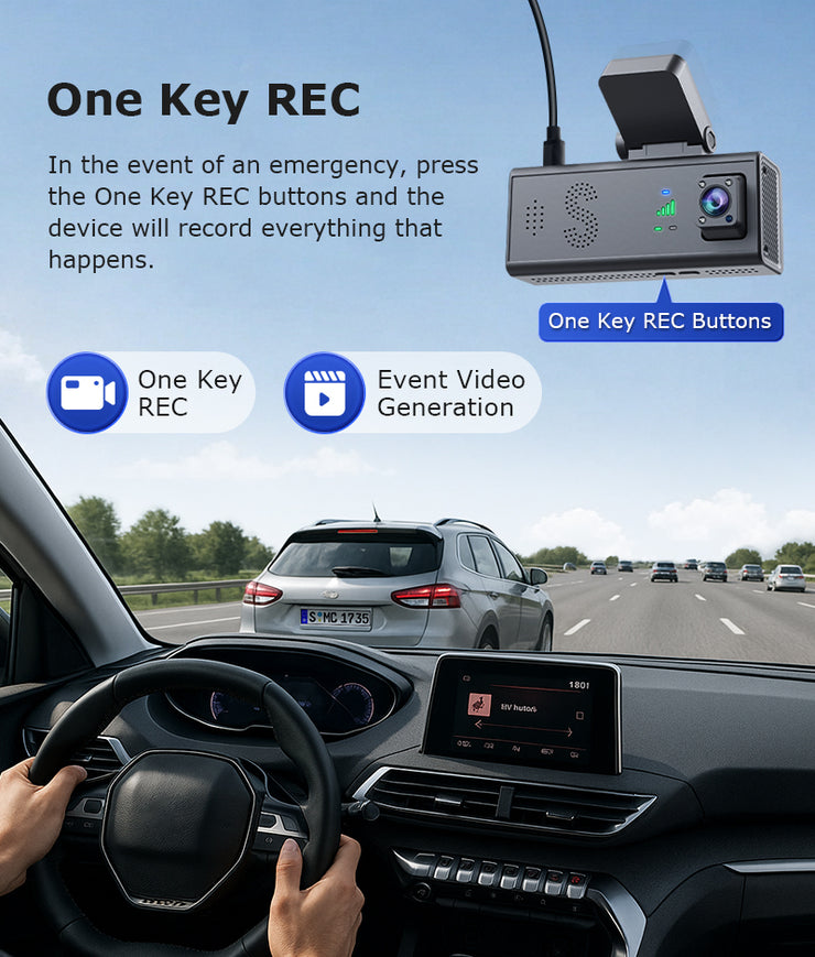 Cámara 4G para Auto 24/7 GPS Doble Lente 3MP