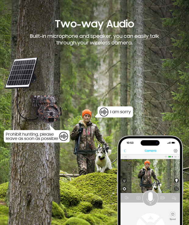 Mini Cámara Solar 4G 3MP CAMUFLAJE Autoseguimiento Alarma