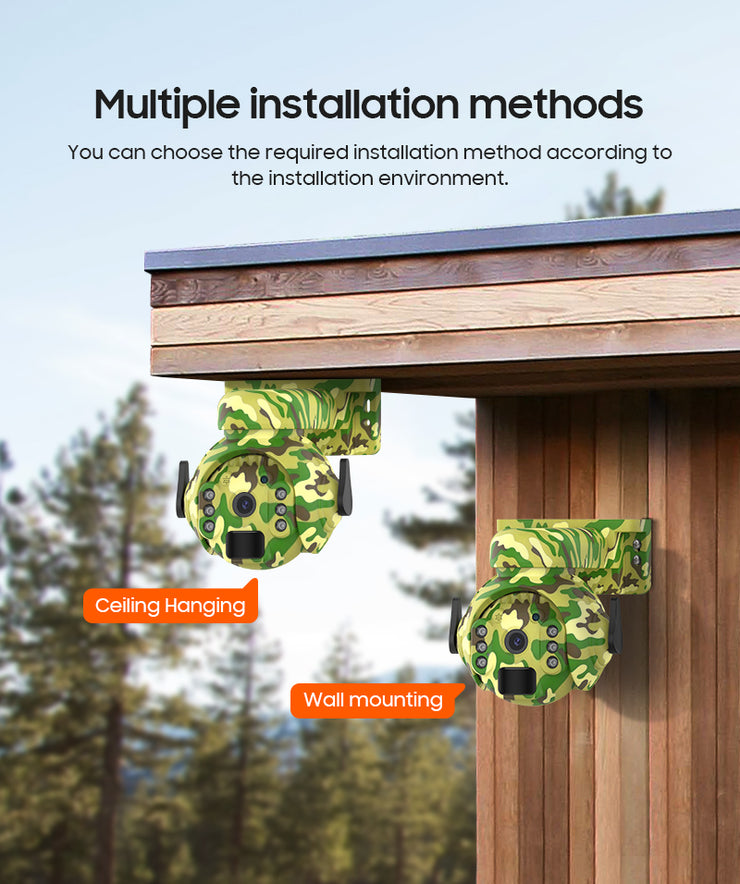 Cámara Solar 4G Camuflaje verde 3MP Visión nocturna