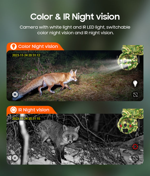 Cámara Solar 4G Camuflaje verde 3MP Visión nocturna