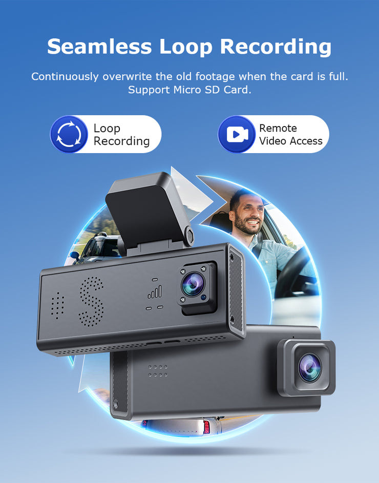 Cámara 4G para Auto 24/7 GPS Doble Lente 3MP