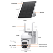 Mini Cámara Solar 4G 3MP Autoseguimiento Alarma