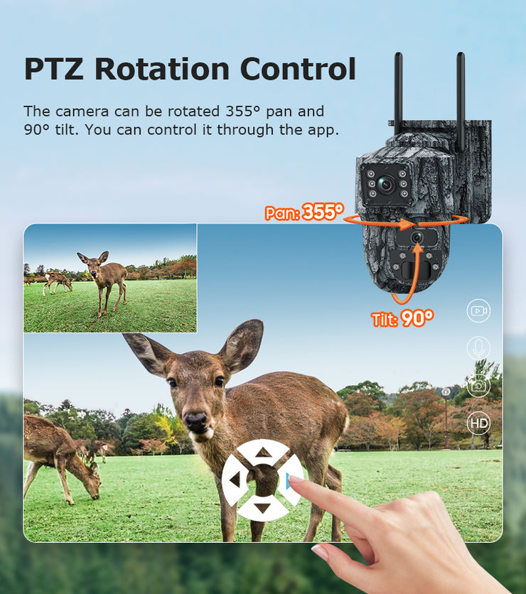 Mini Cámara Solar 4G Camuflaje Doble Lente 3MP