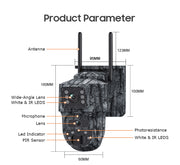 Mini Cámara Solar 4G Camuflaje Doble Lente 3MP