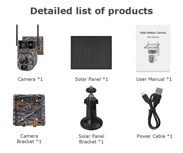 Cámara Solar 4G Doble Lente con 20X Zoom Óptico Camuflaje