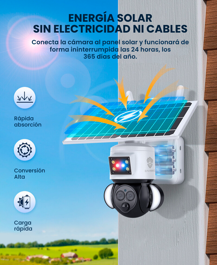 Cámara Solar 4G 3MP 12x Zoom Optico con Sirena y Alarma