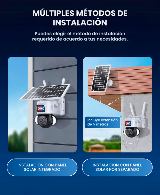 Cámara Solar 4G 3MP 12x Zoom Optico con Sirena y Alarma