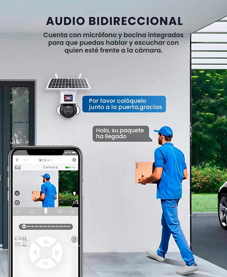 Cámara Solar 4G 3MP 12x Zoom Optico con Sirena y Alarma