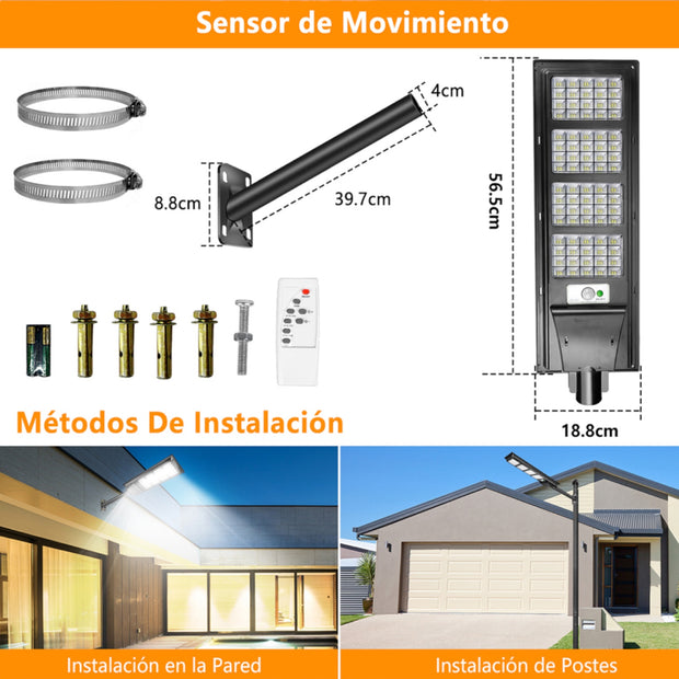 Lámpara Solar 300W Suburbana Exterior