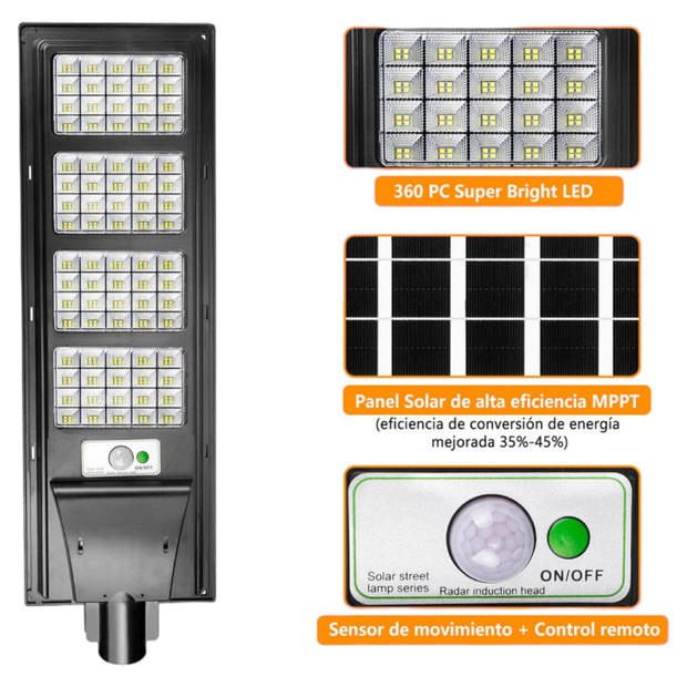 Lámpara Solar 300W Suburbana Exterior