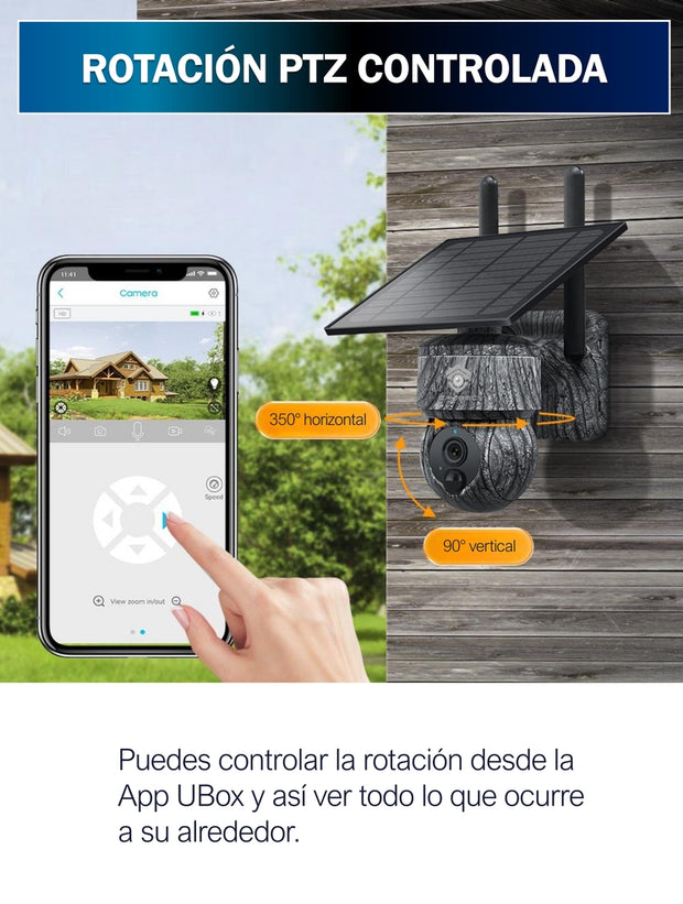 Cámara Solar 4G 3MP Camuflaje + Chip Telcel + Micro SD 64 gb