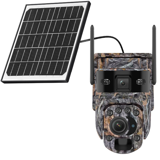 Cámara Solar 4G Doble Lente con 20X Zoom Óptico Camuflaje