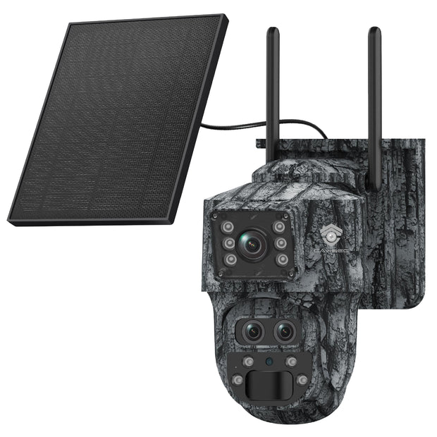 Mini Cámara Solar 4G Camuflaje Doble Lente 3MP