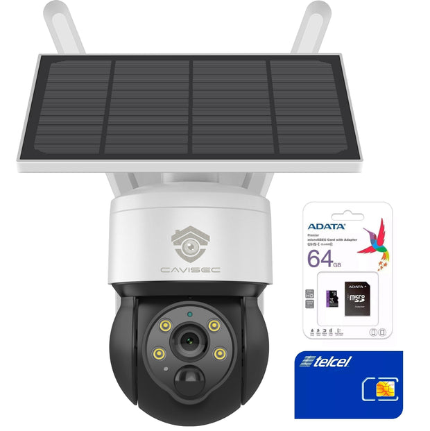 Cámara Solar 4G 3MP Camuflaje + Chip Telcel + Micro SD 64 gb