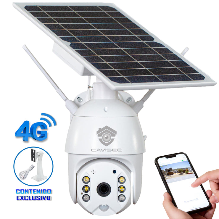Cámara de seguridad celular 4G LTE para exteriores alimentada por batería  solar, cámara de vigilancia inalámbrica 360, no necesita WiFi, tarjeta SIM